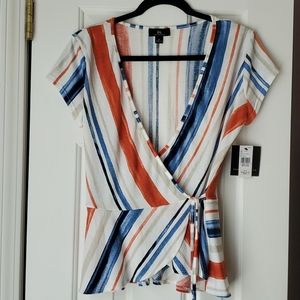 Tie side Striped Top